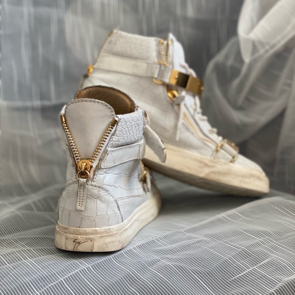 White leather Giuseppe Zanotti high-top sneakers - Picture 4 of 5